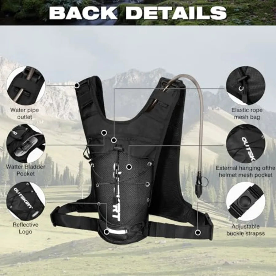 Hydration Backpack Vest Bag Lightweight Adjustable Pack with 2L Water Bladder Chest Bag for Hiking Cycling Hunting Climbing for