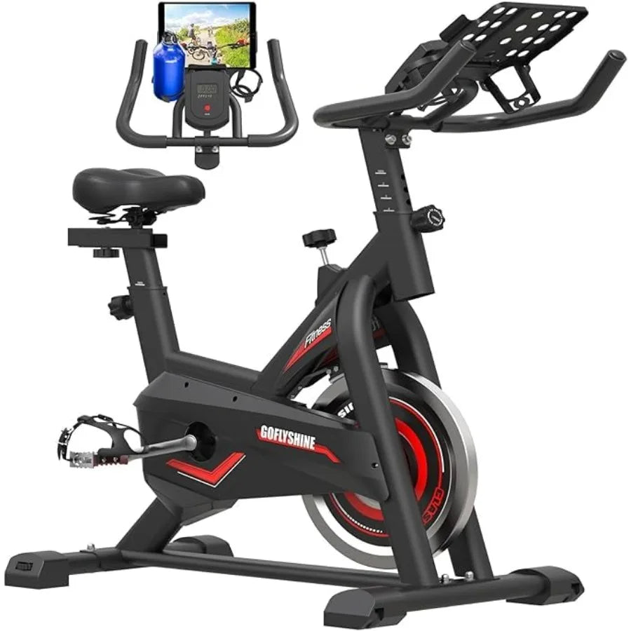 Exercise Bikes StationaryExercise Bike for Home Indoor Cycling Bike for Home Cardio Gym Workout Bike with Mount LCD Monitor Sil
