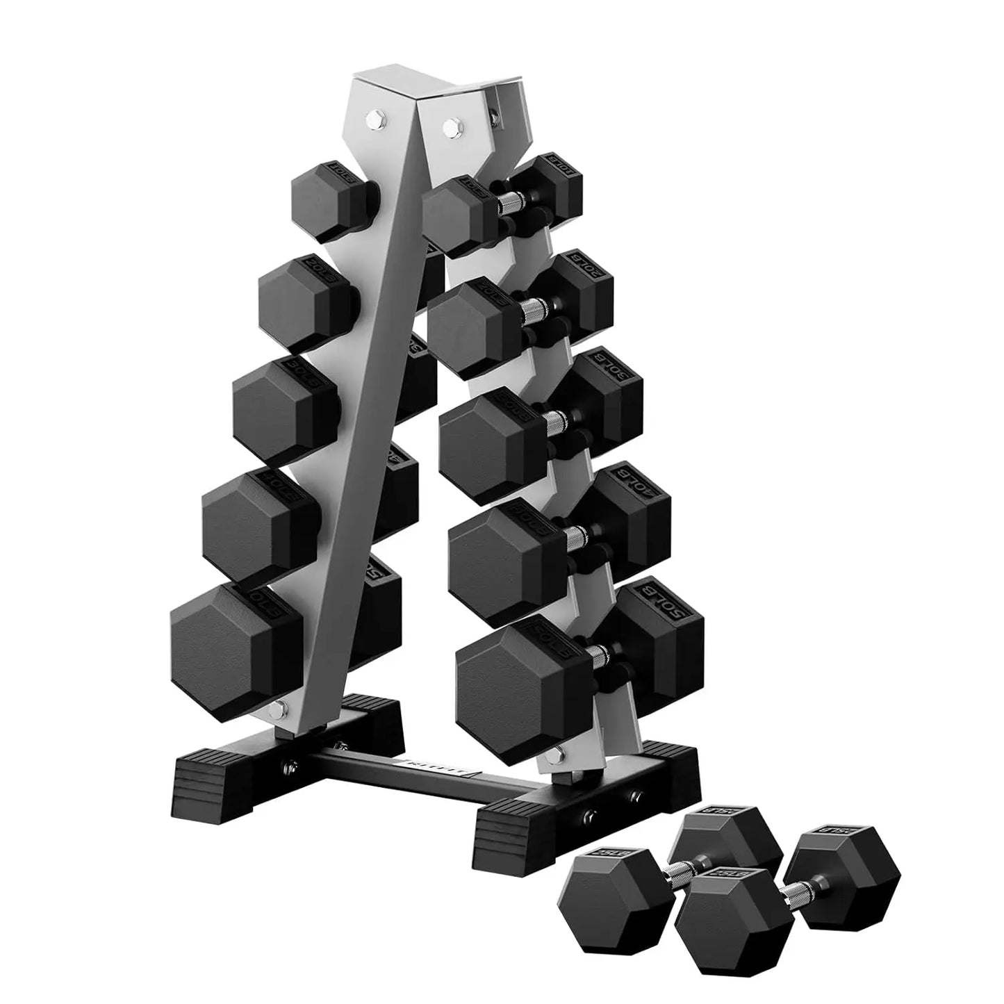 250LB/300LB/350LB/550LB/650LB Rubber Hex Dumbbell Sets with Weights Rack, Multiple Color Choices Available, Great, Customized