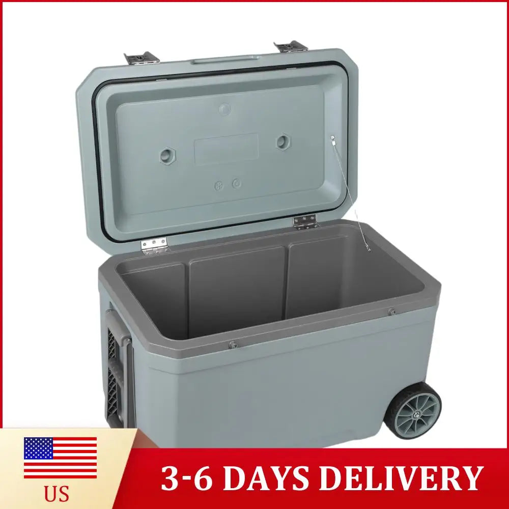 70L Wheeled Cooler 30 Percent Lighter Than Rotomolded Camping Cooler with Handle for Beach Drink Beverage Camping Picnic Fishing