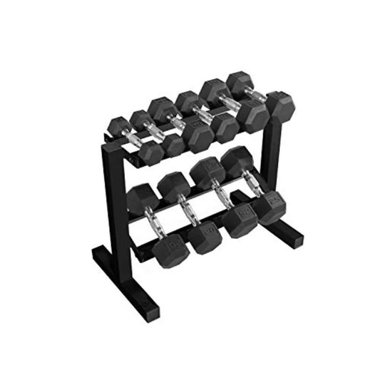150 lb Dumbbell Set with 2-Tier Rack Steel Gray Adjustable Weight Capacity for Home Gym Use