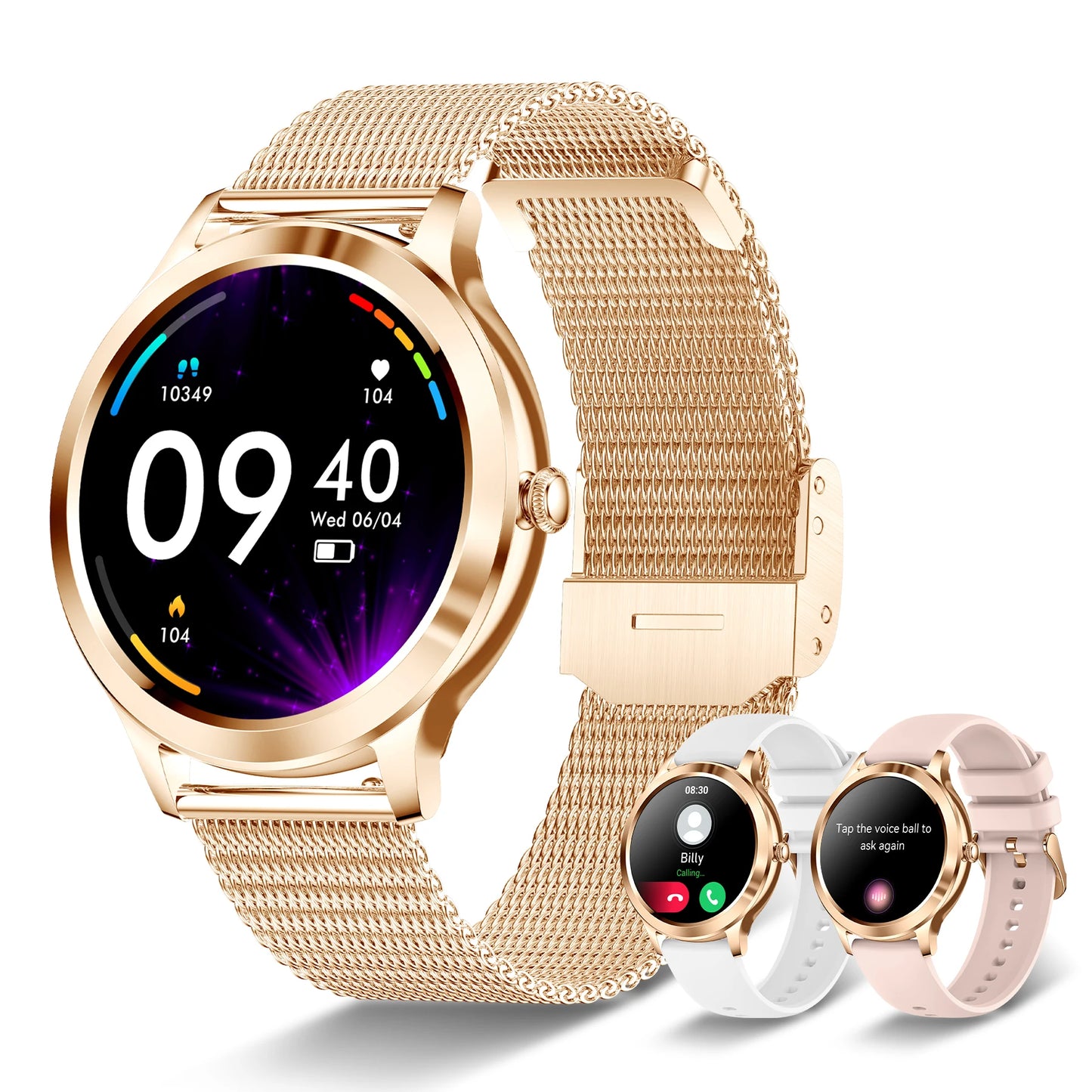 Smart Watch For women - Advanced Fitness Tracker with Wireless Call, Music Time Display, Step Counting, Calories Burned