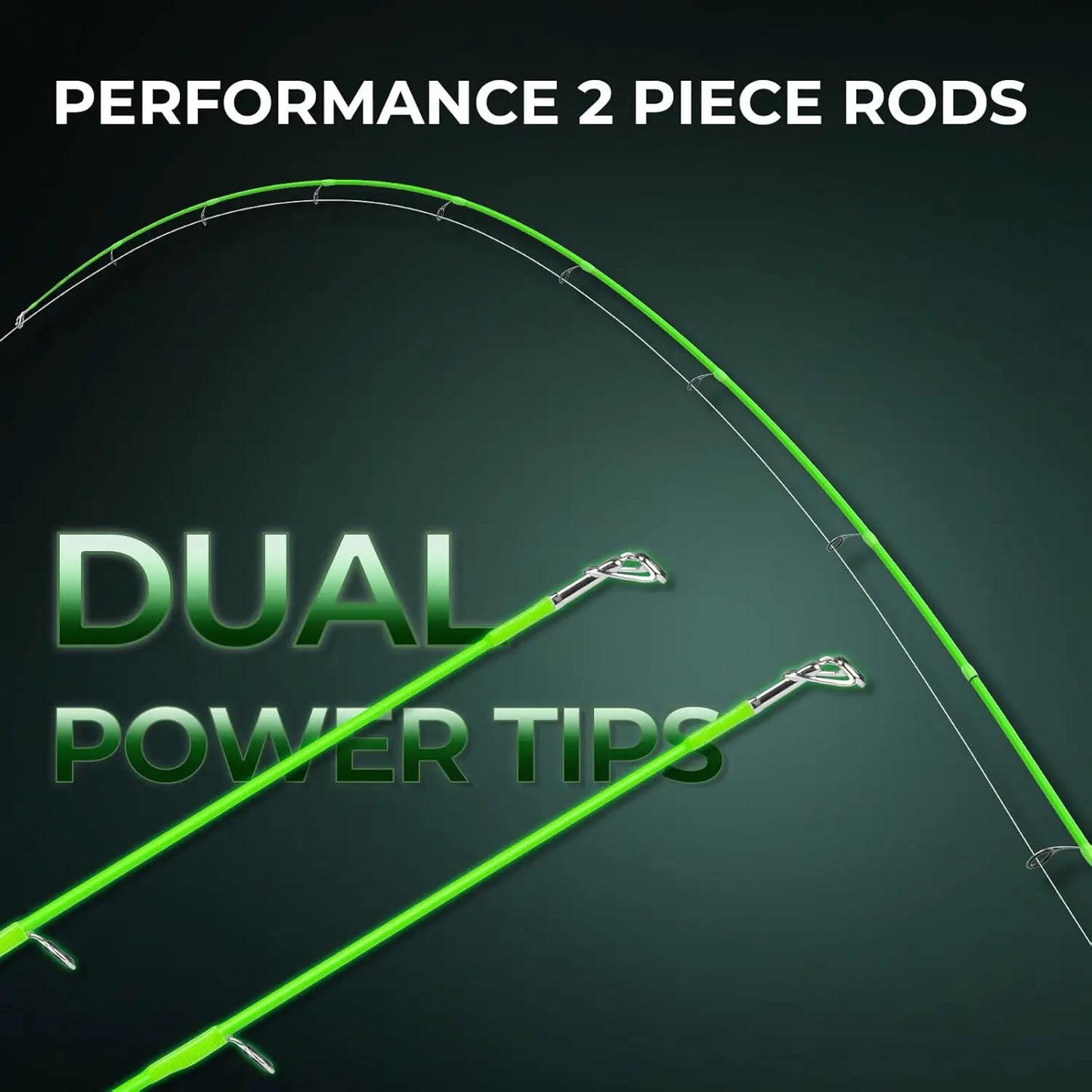 Dual-Tip Fishing Rod & Reel Combo with IM6 Graphite, Multiple Power Options, Comfort Grip for Freshwater Fishing