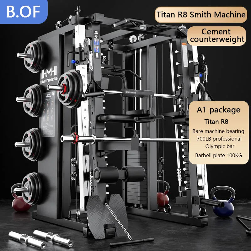 Smith Machine Training Equipment Weight Fitness Home Gym Workout Personalized Training Gantry Squat Trainer Exercise Sports