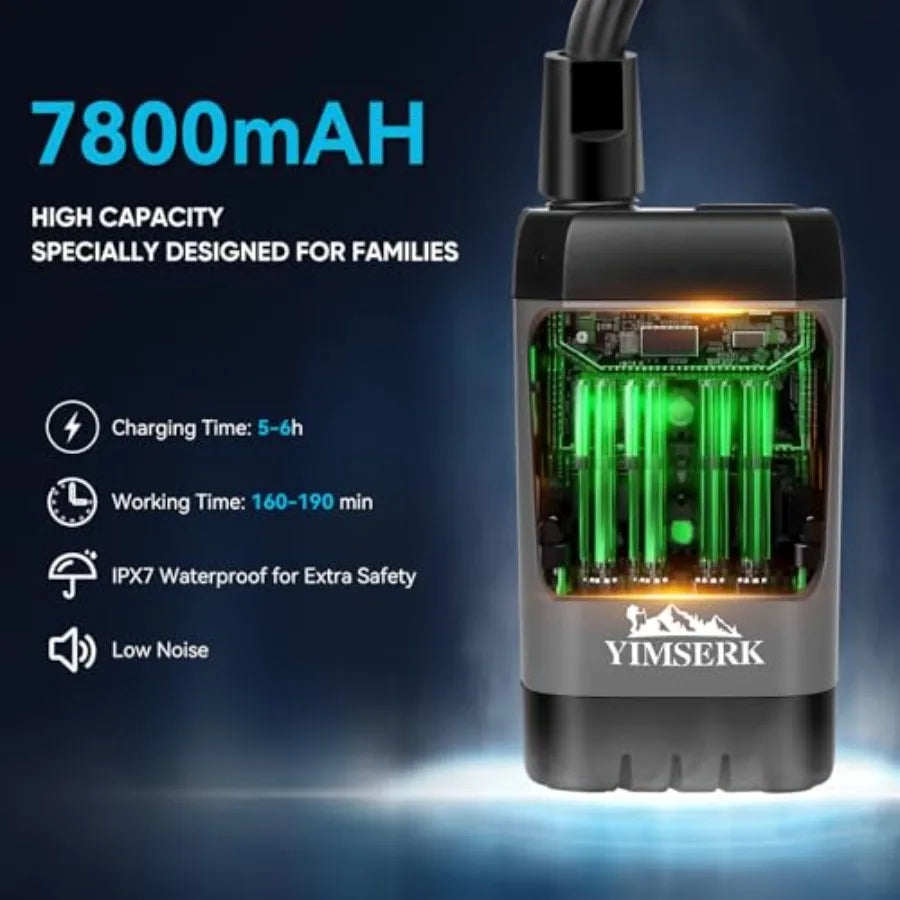 6000mAh Portable Shower for Camping with 2000W Immersion Water Heater Rechargeable Camp Shower Pump 4-Mode Filtered Head LED Di