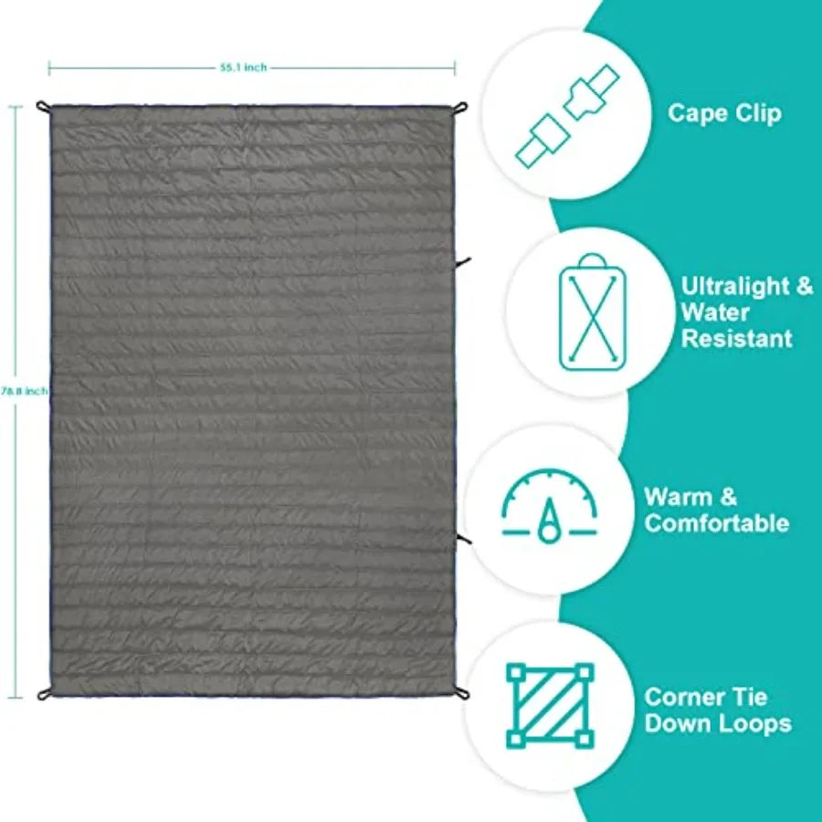 Puffy Packable Camping Blanket - Lightweight and Compact Insulated Quilt for Outdoor - Camping Gear