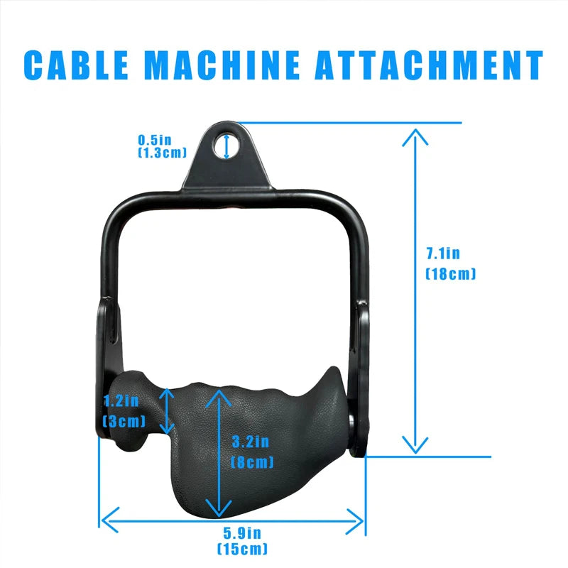 Ergonomic Tricep Rope Pulldown Attachments for Cable Machine - Lat Pull down Bar Tricep Workout Accessories