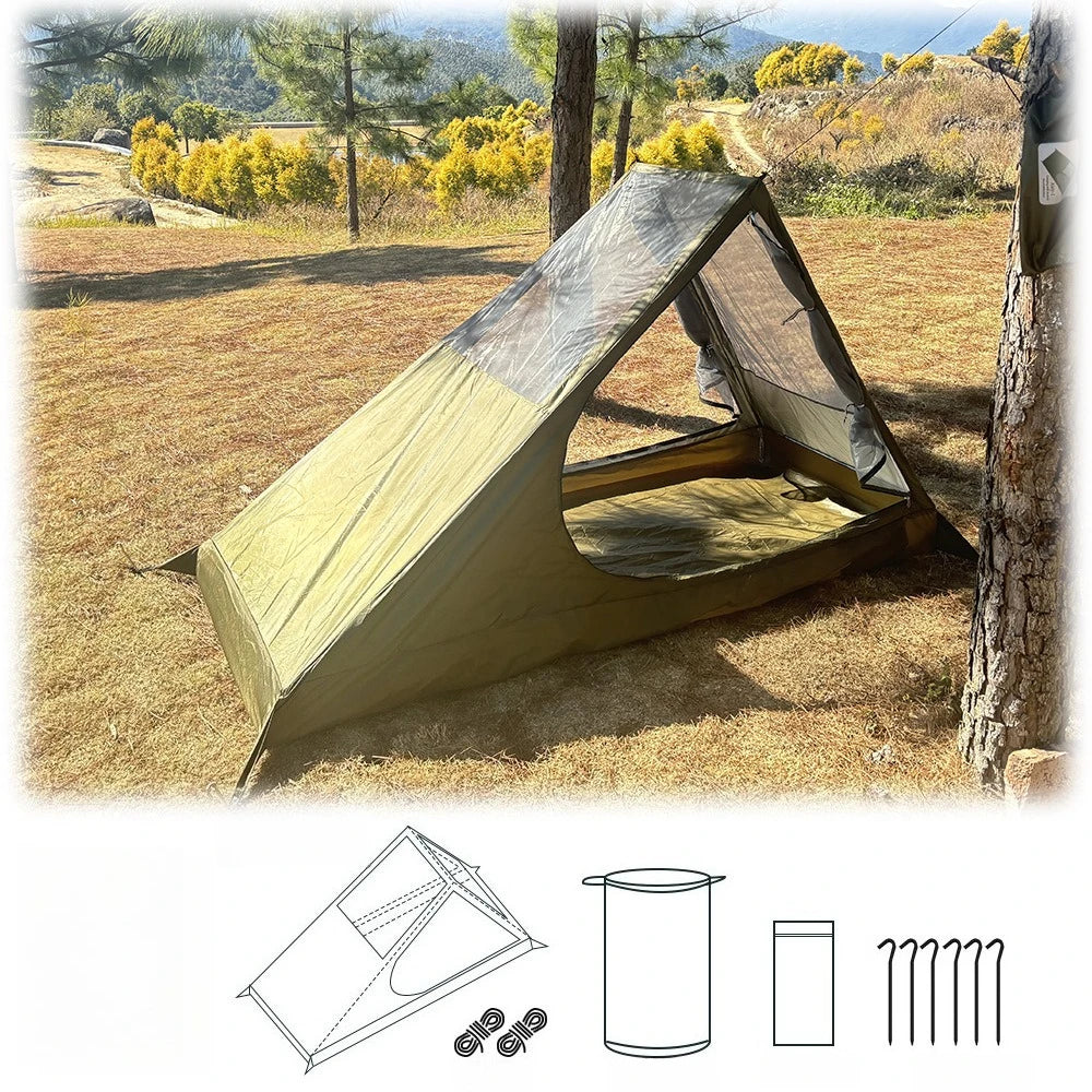 Airy Mesh Tent 1 Person Ultralight Tent Quick Setup Backpacking Shelter Breathable Mosquito Proof for Camping and Trekking