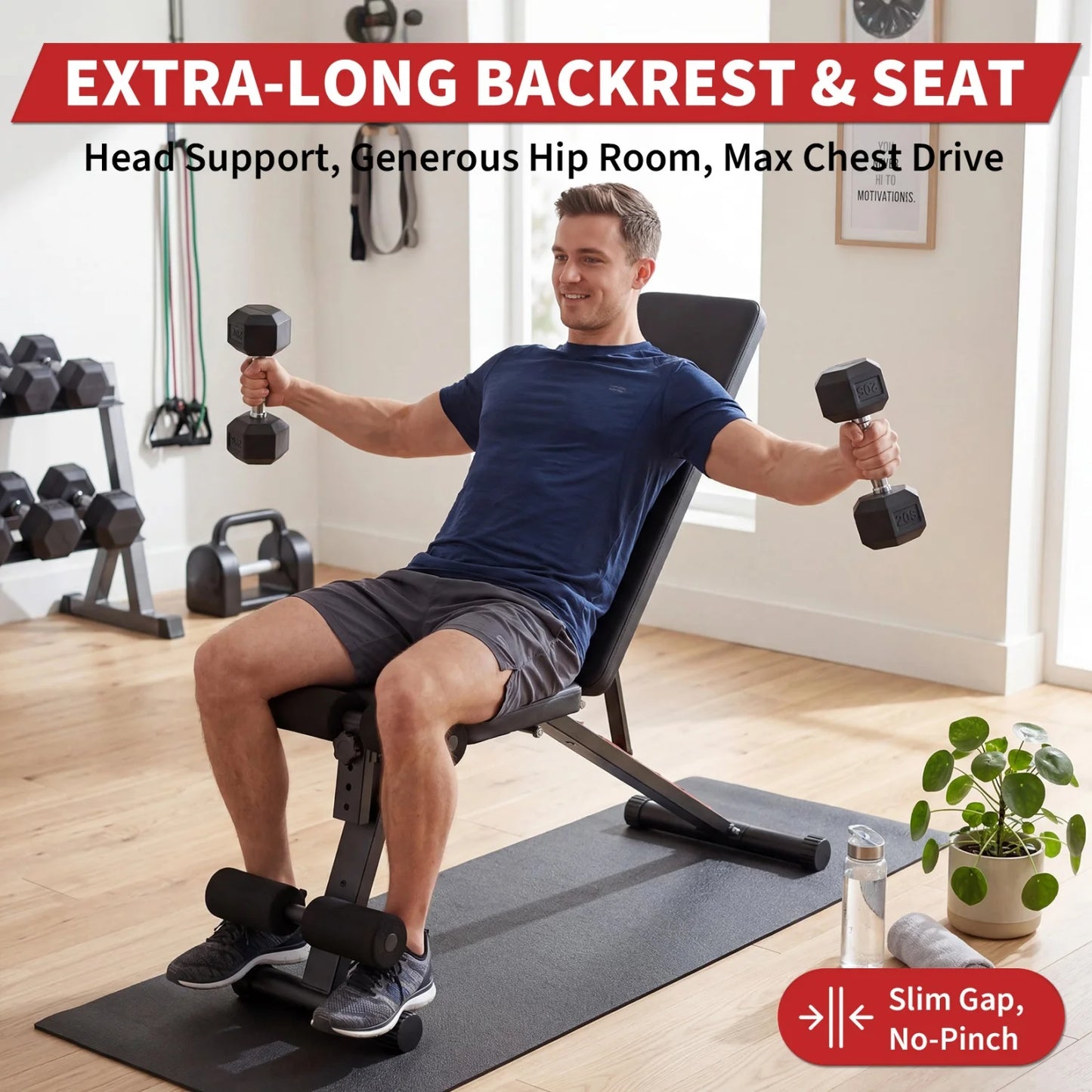 Adjustable Weight Bench with Leg Extension & Preacher Curl,Incline Decline Workout Bench for Home Gym, Heavy Duty Exercise Bench