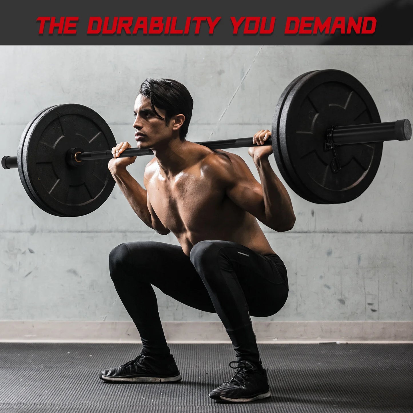 2.2m Solid Chrome Barbell Bar 1000LBS Capacity Universal Strength Training Bars for Squats Bench Press Deadlifts
