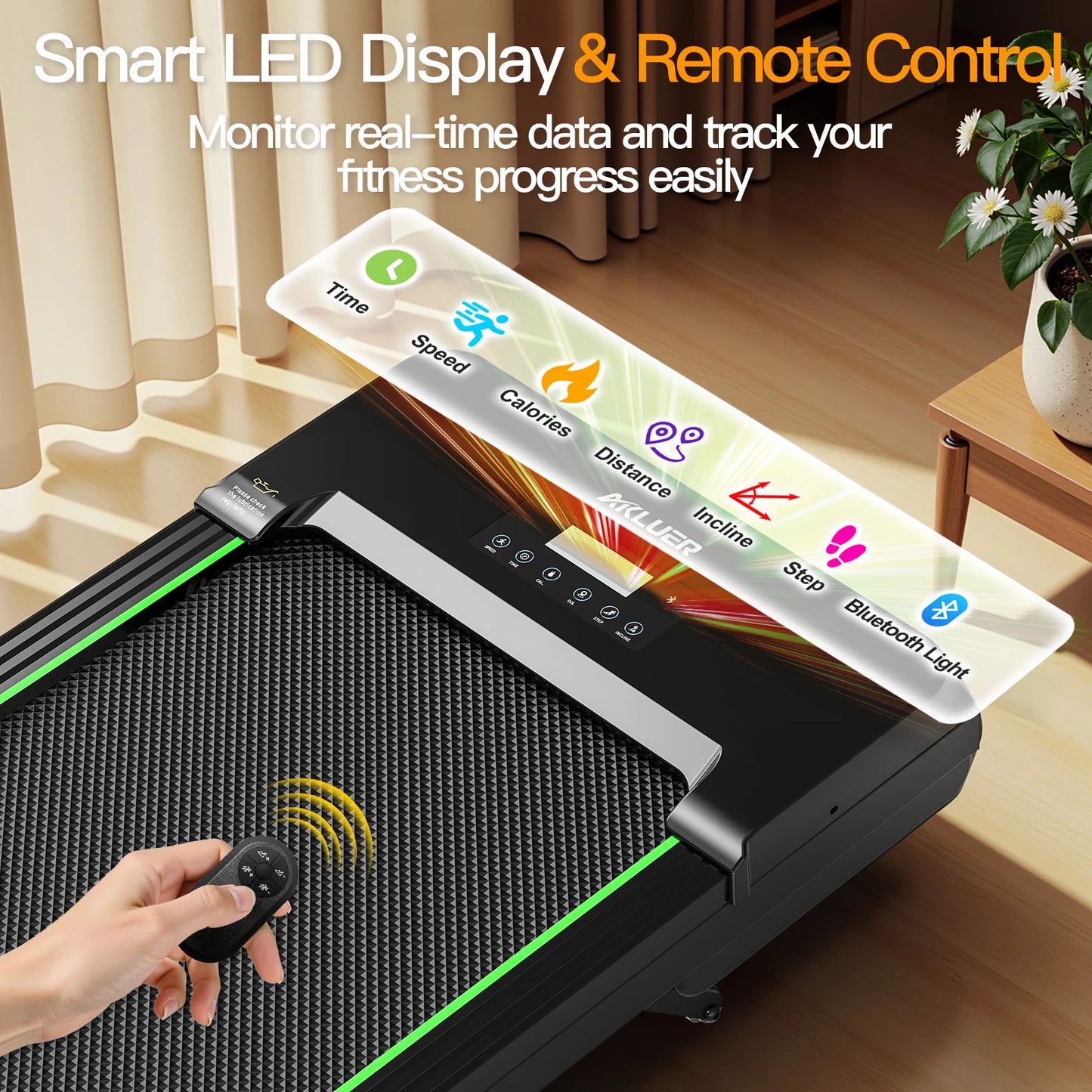 Akluer Walking Pad with 12% Auto Incline, 2.5HP Quiet Portable Treadmills with Smart App & Bluetooth Speaker for Home and Office