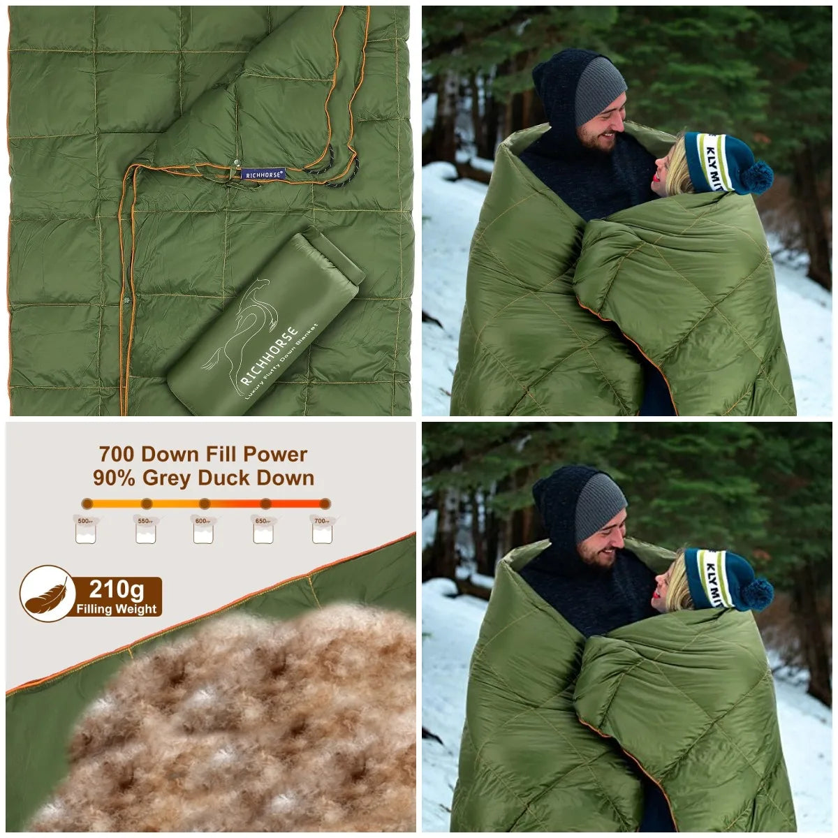 Lightweight down Blanket Camping Quilt Packable Puffy Wearable Water Resistant for Backpacking