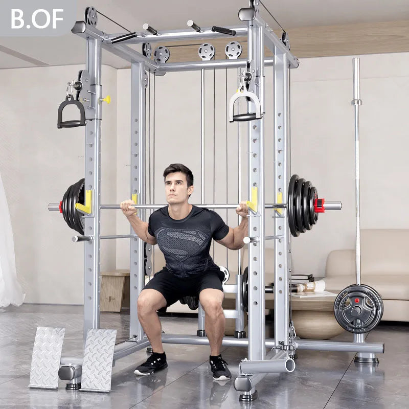 Smith Machine Integrated Training Machine Multifunctional Squat Stand Physical Exercise Sports Fitness Equipment Men