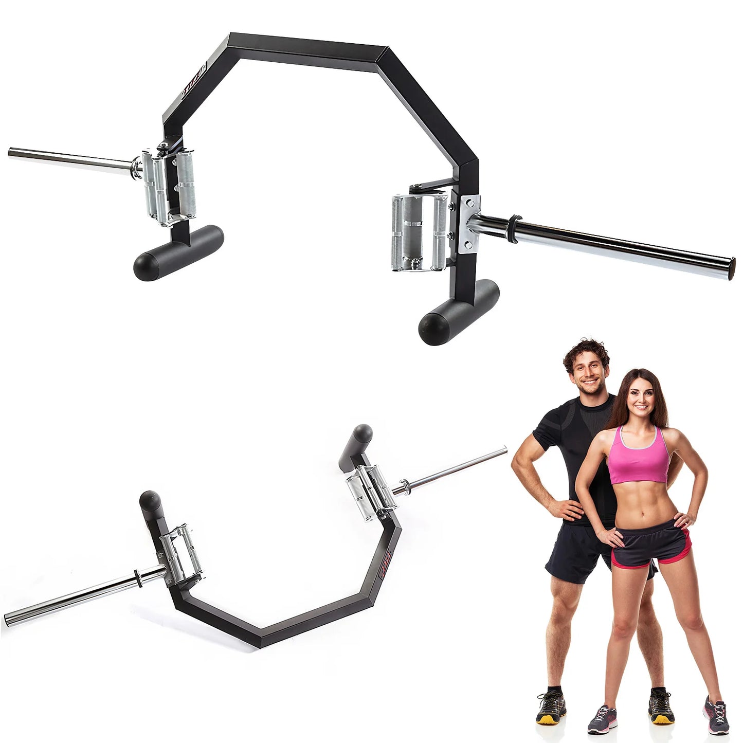 Rackable Open Trap Bar Wear Resist Deadlift Squat Barbell Hexagonal Barbell Squat Bar for Deadlift Carries Lunges Squats