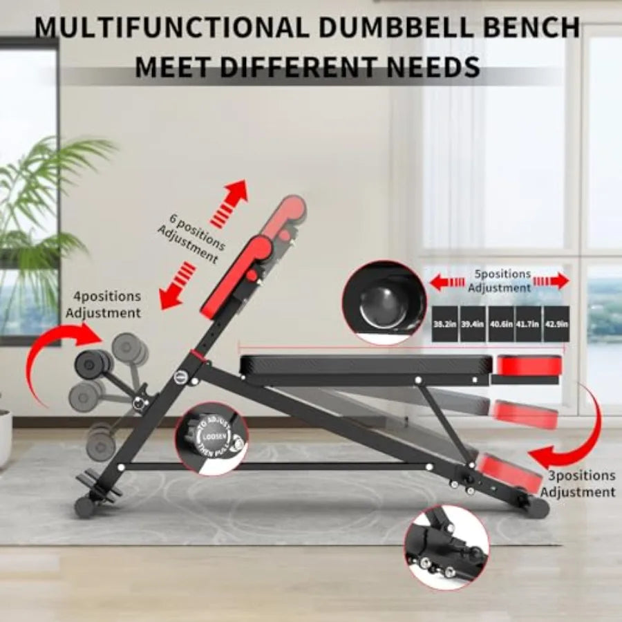 Multi-Functional Weight Bench,Roman Chair Adjustable Workout Bench for Home Gym Equipment Full Body Workout Adjusts to Decline o