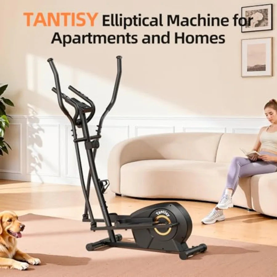 Elliptical Exercise Machine for rtments and Homes 8 Levels of Magnetic Resistance 15.5-inch Stride Supports Up to 400 Pounds Co