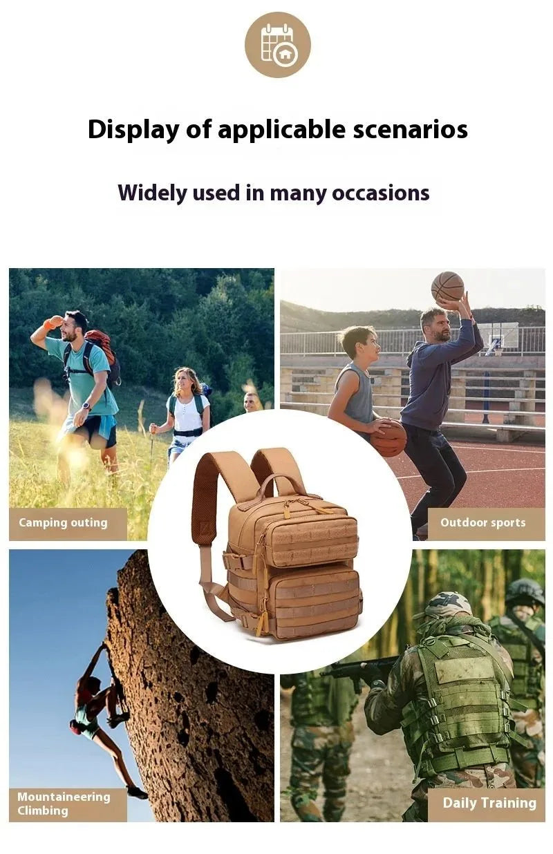 9L Sport Backpack MOLLE 3 Day Bug Out Bag Mini Outdoor Pack for Women Men EDC Camping Hiking Rucksack