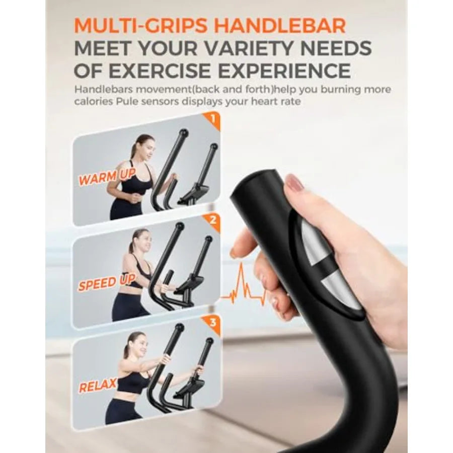 pooboo Elliptical Machine Elliptical Exercise Machine with 16-Level ResistanceHyper-Quiet Magnetic Driving System Elliptical Ma