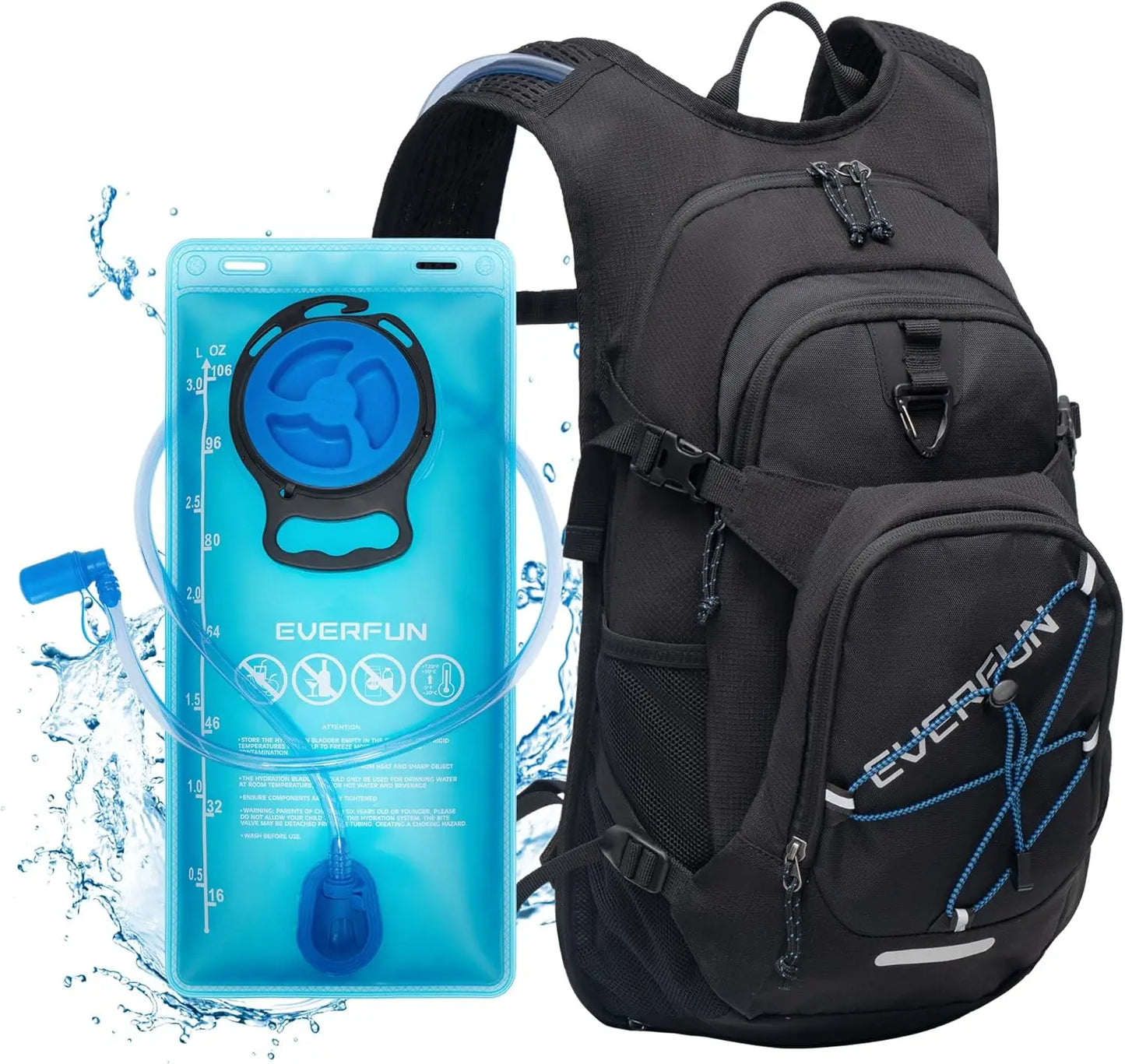 18L Hydration Backpack with Insulated Water Bladder for Hiking, Biking, Running - Lightweight & Multi-Pocket