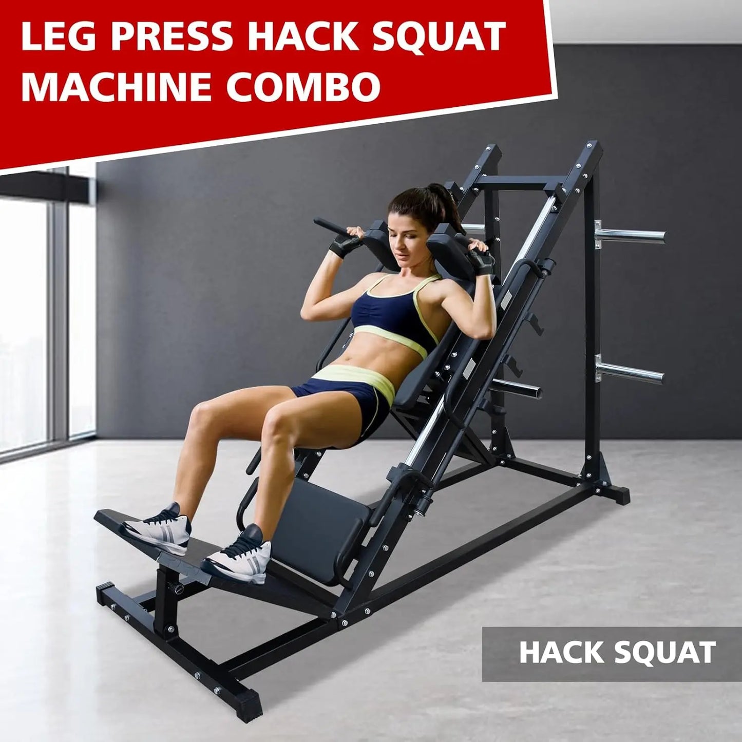 Leg Press Hack Squat Machine, Professional Adjustable Leg Press Machine for Home Gym with Linear Bearing, Specialty, Customized