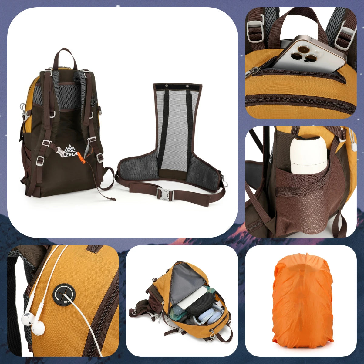 Large Waterproof Backpack 40L Bag Camping Hiking Walking Outdoor Travel Rucksack Durable Nylon
