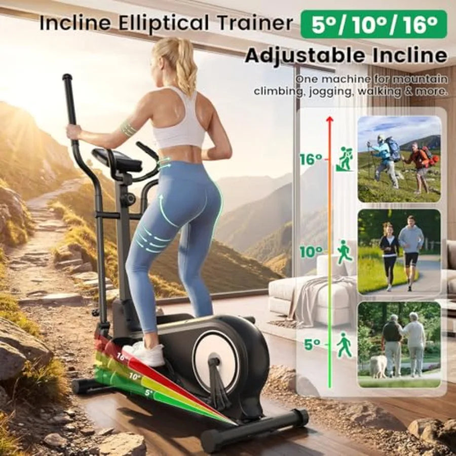 ANCHEER Elliptical Exercise Machine Elliptical Machine for Home Gym Exercise Equipment 550Lbs Max Weight Ultra-Silent Foldable