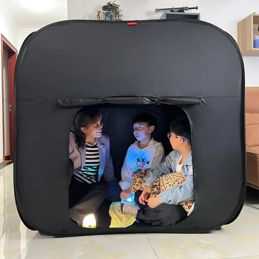 Tent for Kids amp Adults with Autism ADHD SPD CPC Certification Extra Big 47x47in Black Out Calm Corner Helps Children Relax Red
