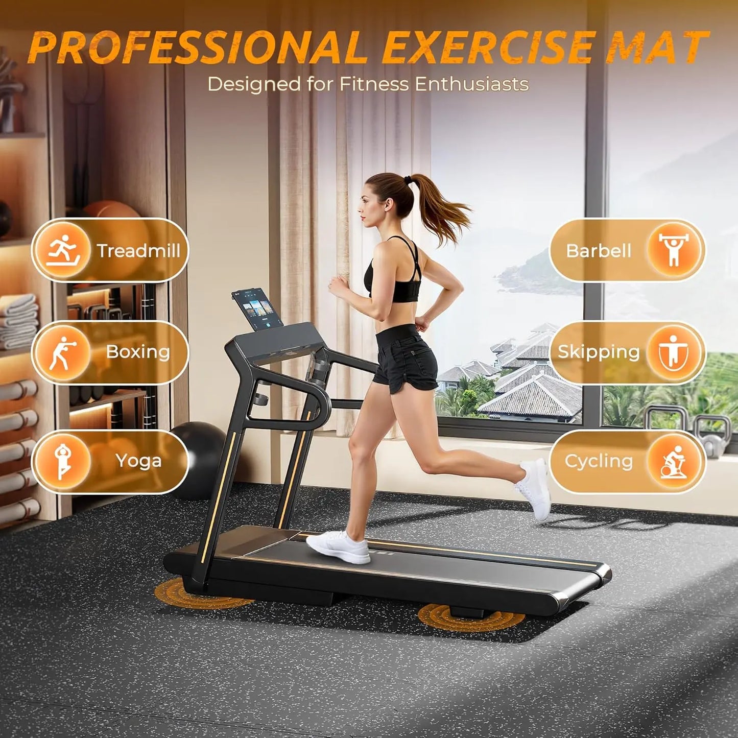 0.6" Thick Interlocking Rubber Gym Mats, 12 Pcs 48 Sq Ft High Density EVA Foam Flooring for Home Garage Workout