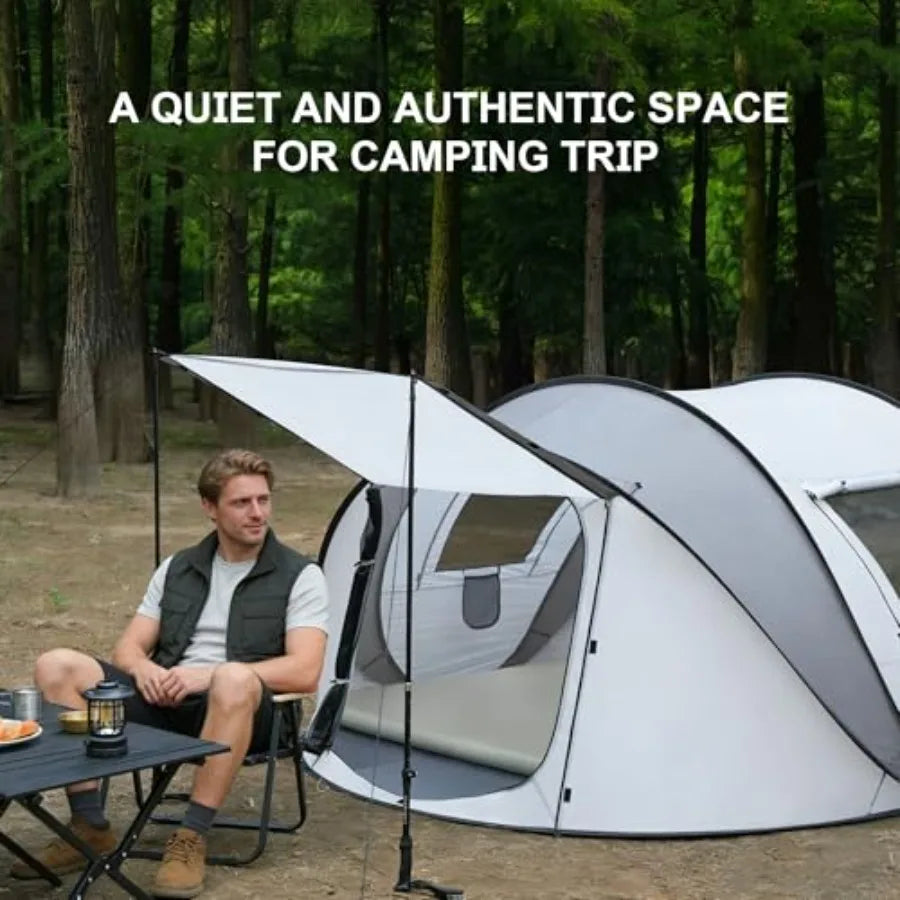 Pop Up Camping Tent 2/4/6 Person Instant Tent Waterproof PU4500mm Spacious Ventilated Camping Tent with Front Porch Quick Setup