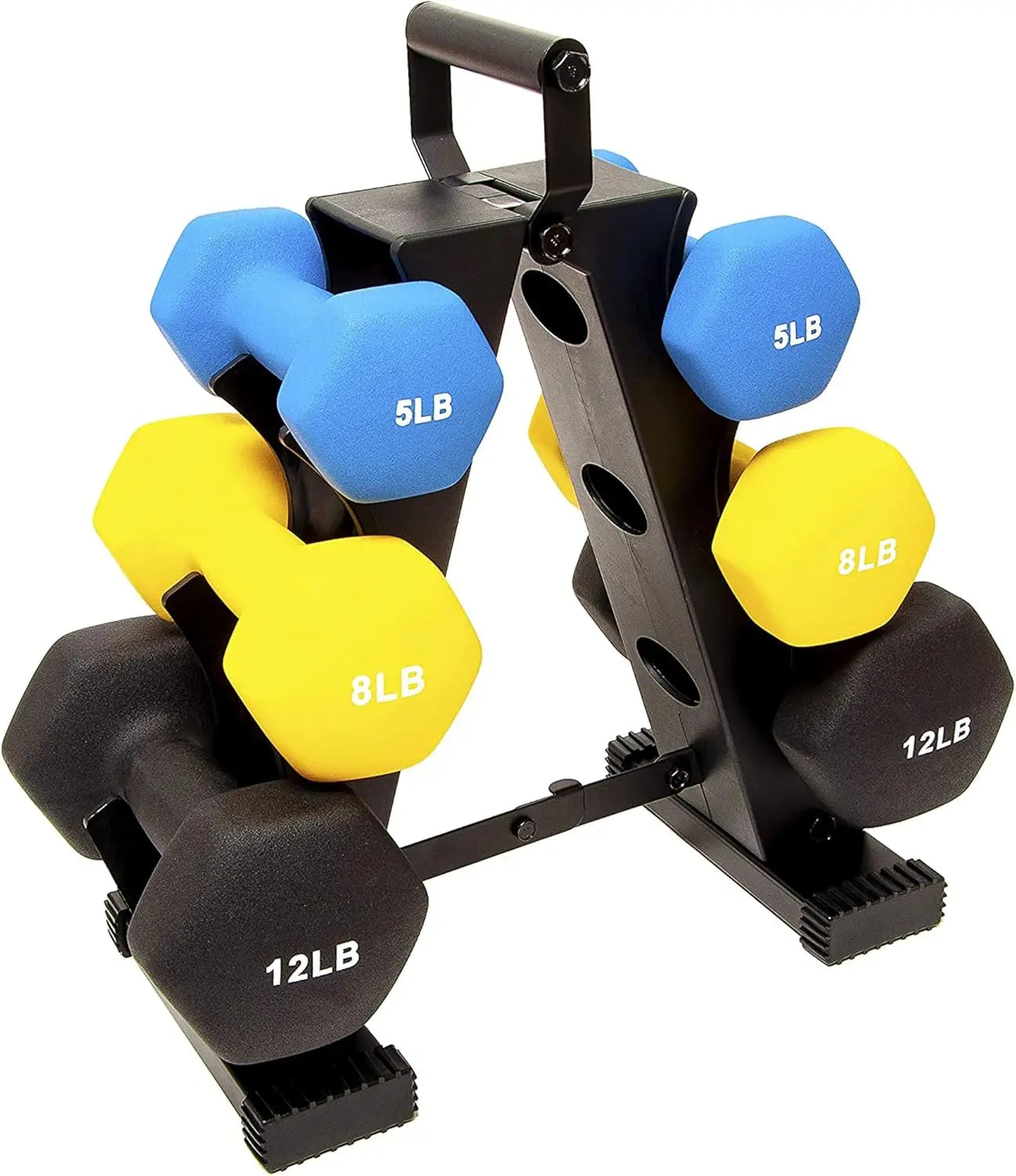 Hexagon Rubber Coated Dumbbell Set with Storage Rack, 100LB/150LB/200LB Options for Home Gym Workouts