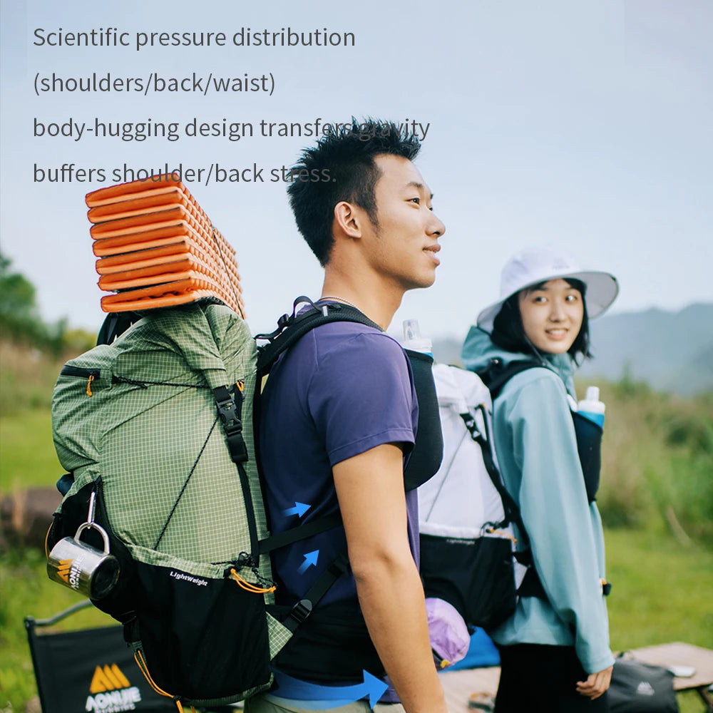 AONIJIE 42L Large Capacity Hiking Backpack Camping Backpack with Rain Cover Lightweight Travel Bag Backpacking Backpack FH2542