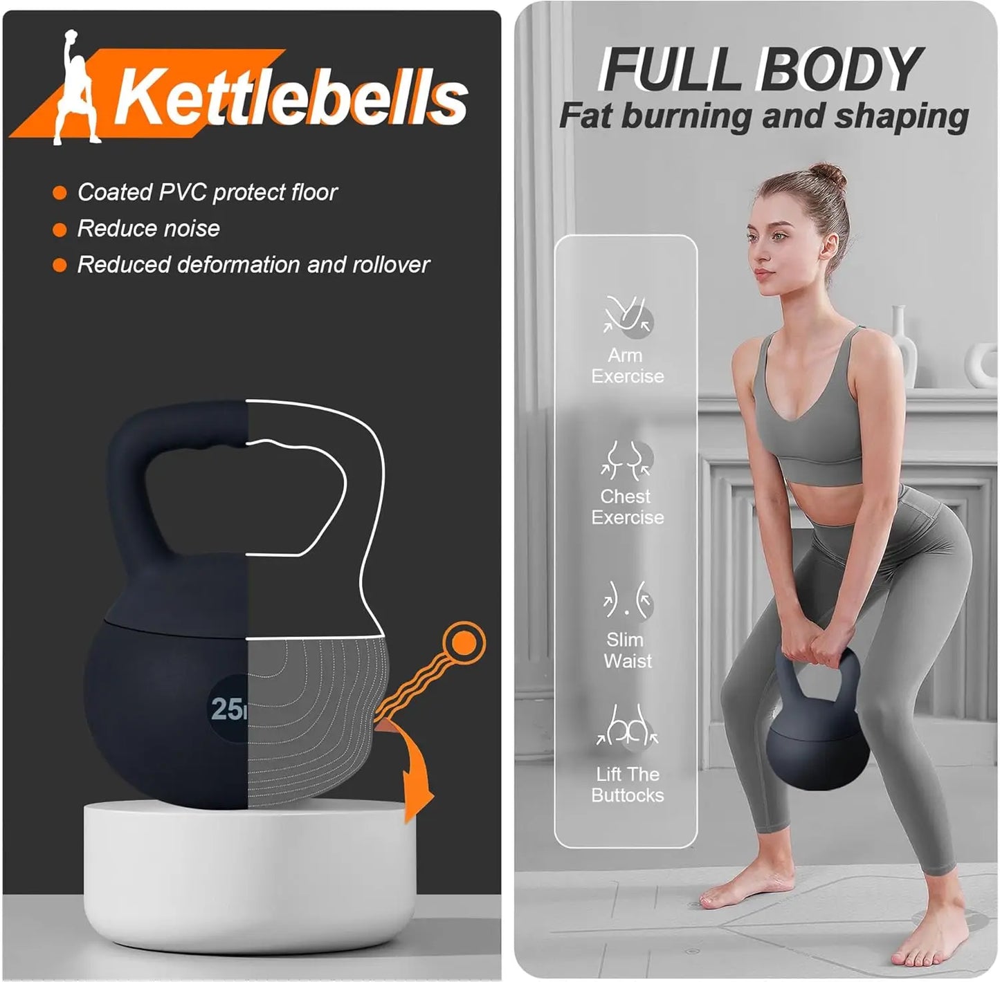 Soft Kettlebells with Iron Sand Filling, Wide-Grip Handle for Home Gym Strength Training