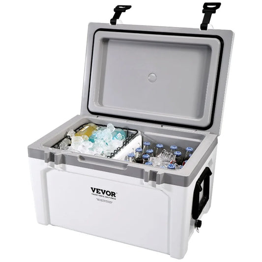Insulated Portable Cooler 52 qt Holds 50 Cans Ice Retention Hard Cooler with Heavy Duty Handle Ice Chest Lunch Box for Camping