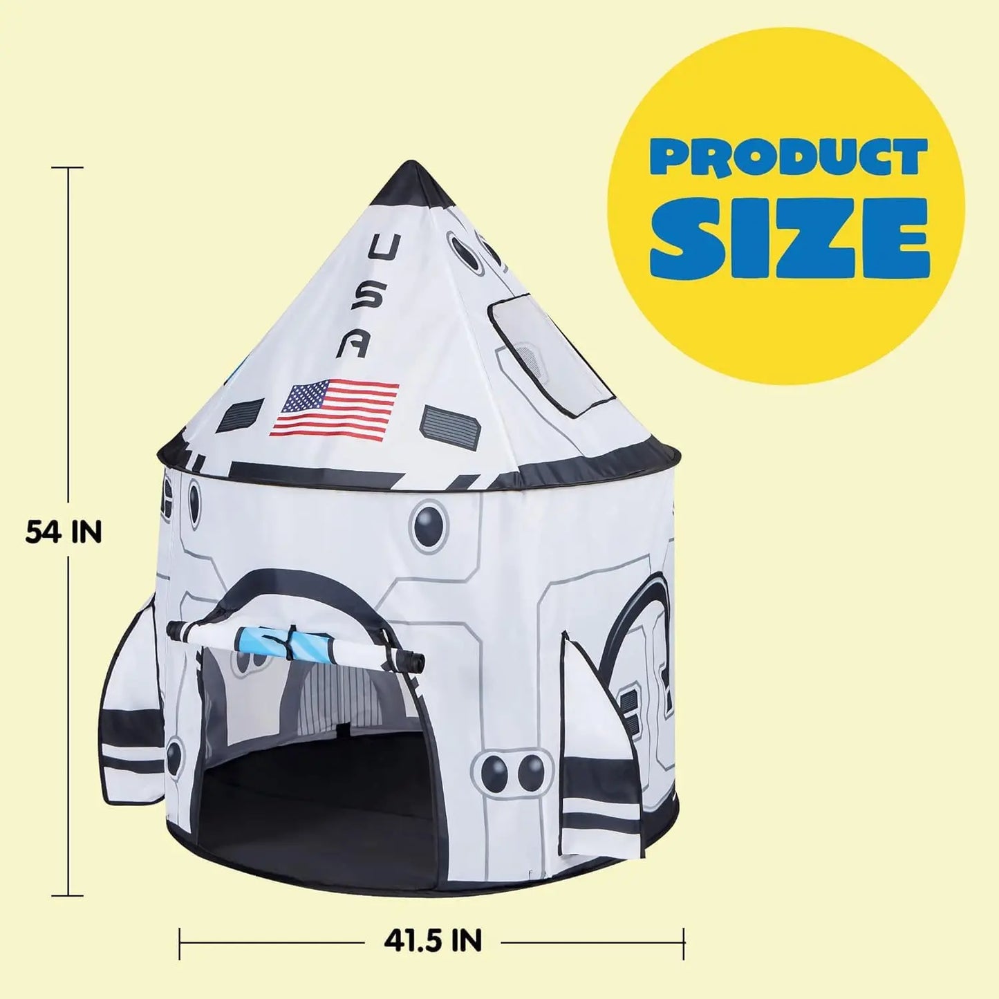 JOYFY Rocket Ship Play Tent Pop up Play Tent for Kids Indoor Outdoor Spaceship Playhouse Tent Set