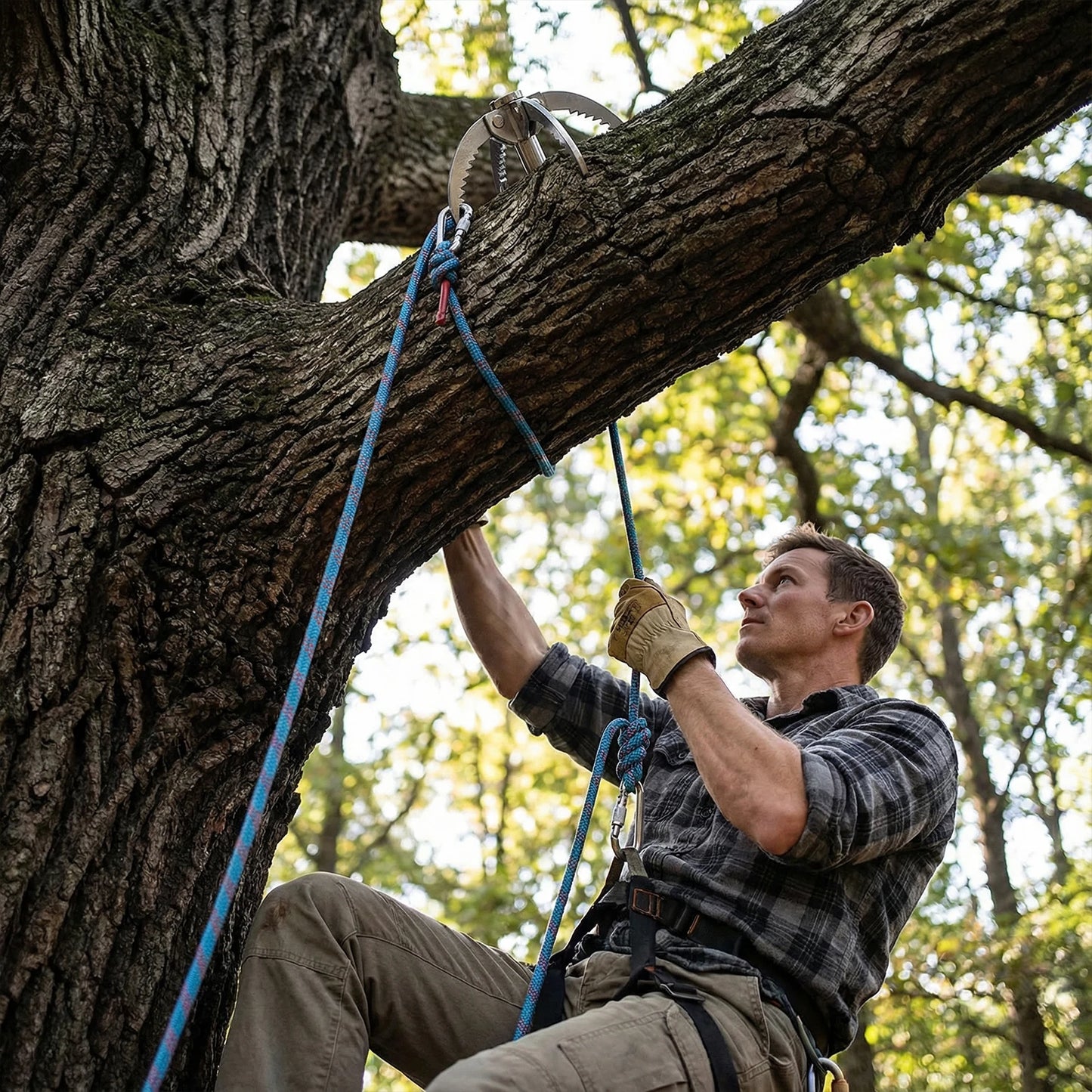 Outdoor Grappling Hook Anti-Slip Survival Rock Climbing Hook 20M Stainless Steel Flying Tiger Claw for Outdoor Hiking