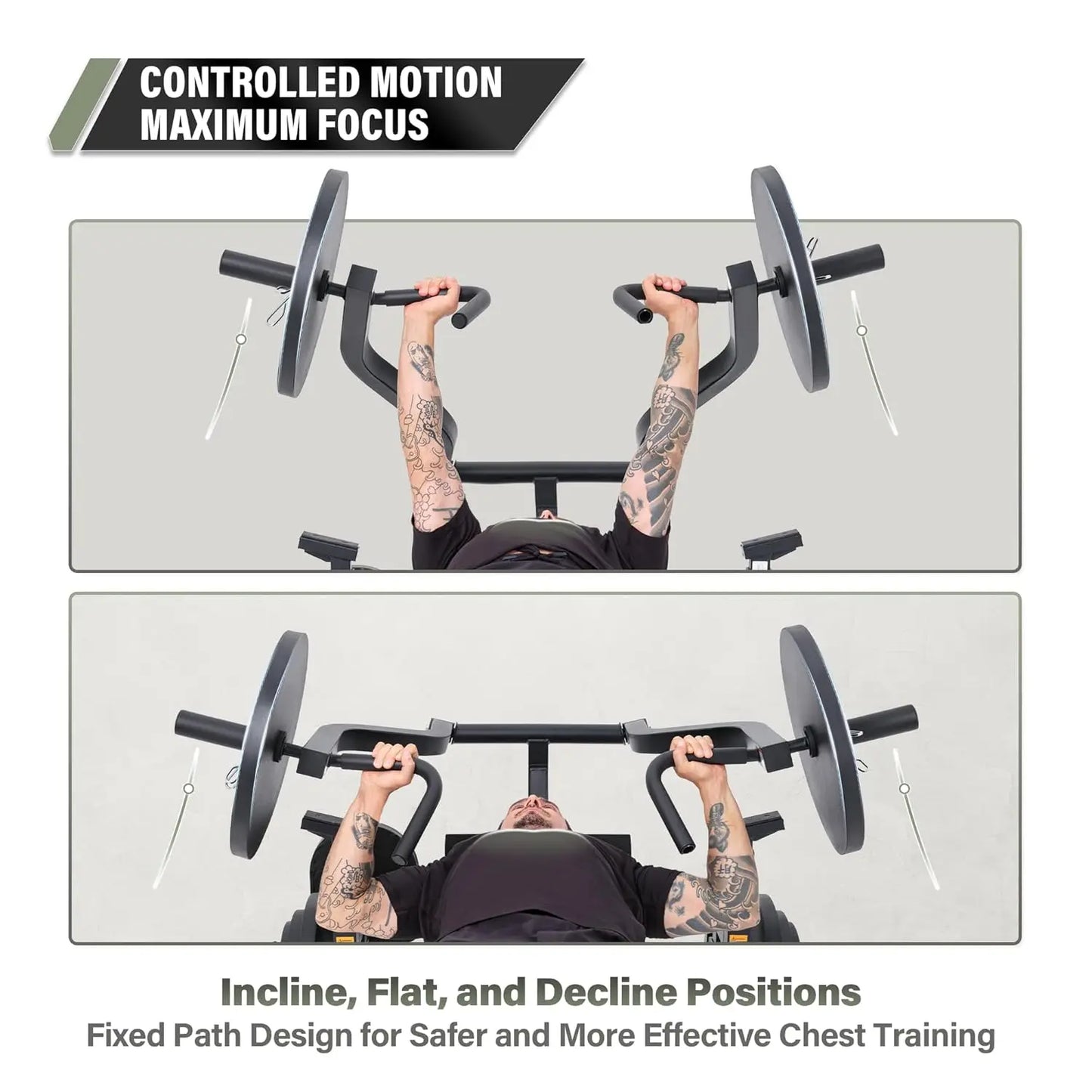 P1 Bench Press Rack with Independent Arms – Adjustable Flat & Incline Bench Press for Chest & AB Workouts , Customized
