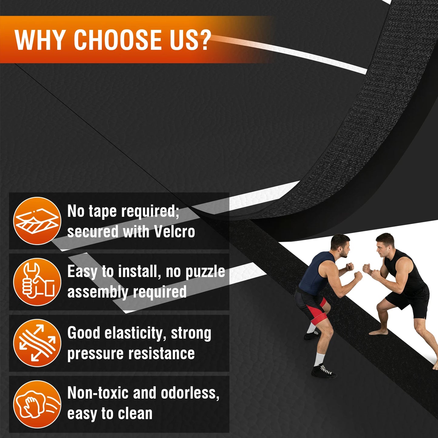10x10FT Portable MMA/BJJ/Judo/Gymnastics Training Mat Taekwondo Floor Mat for Grappling Martial Art Boxing