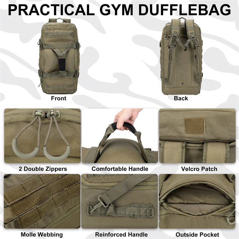 LQARMY 45L 80L Camping Backpacks Men Tactical Backpack Molle Hiking Travel Climbing Rucksack Sports Gym Duffel Bag