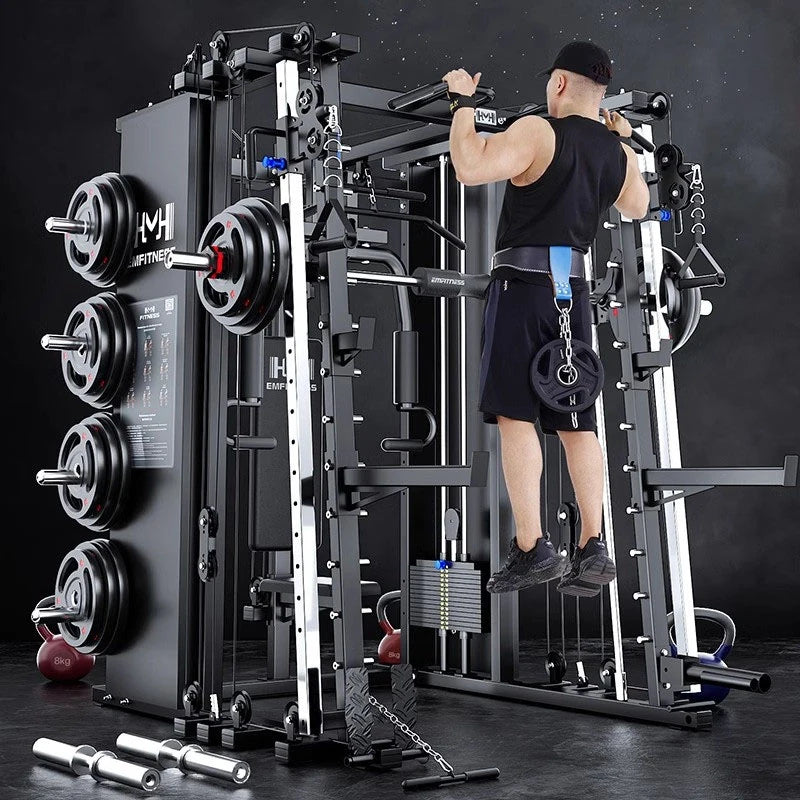 Tank Level Smith Machine Comprehensive Trainer, Squat Bench Press Stand, Multifunctional Fitness Equipment, Gantry Stand