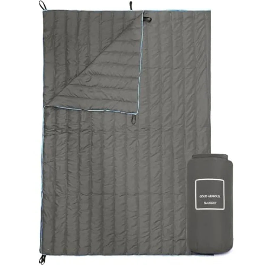 Puffy Packable Camping Blanket - Lightweight and Compact Insulated Quilt for Outdoor - Camping Gear