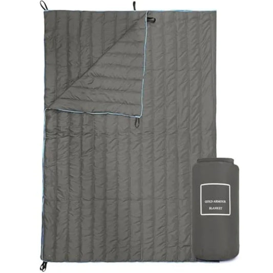 Puffy Packable Camping Blanket - Lightweight and Compact Insulated Quilt for Outdoor - Camping Gear