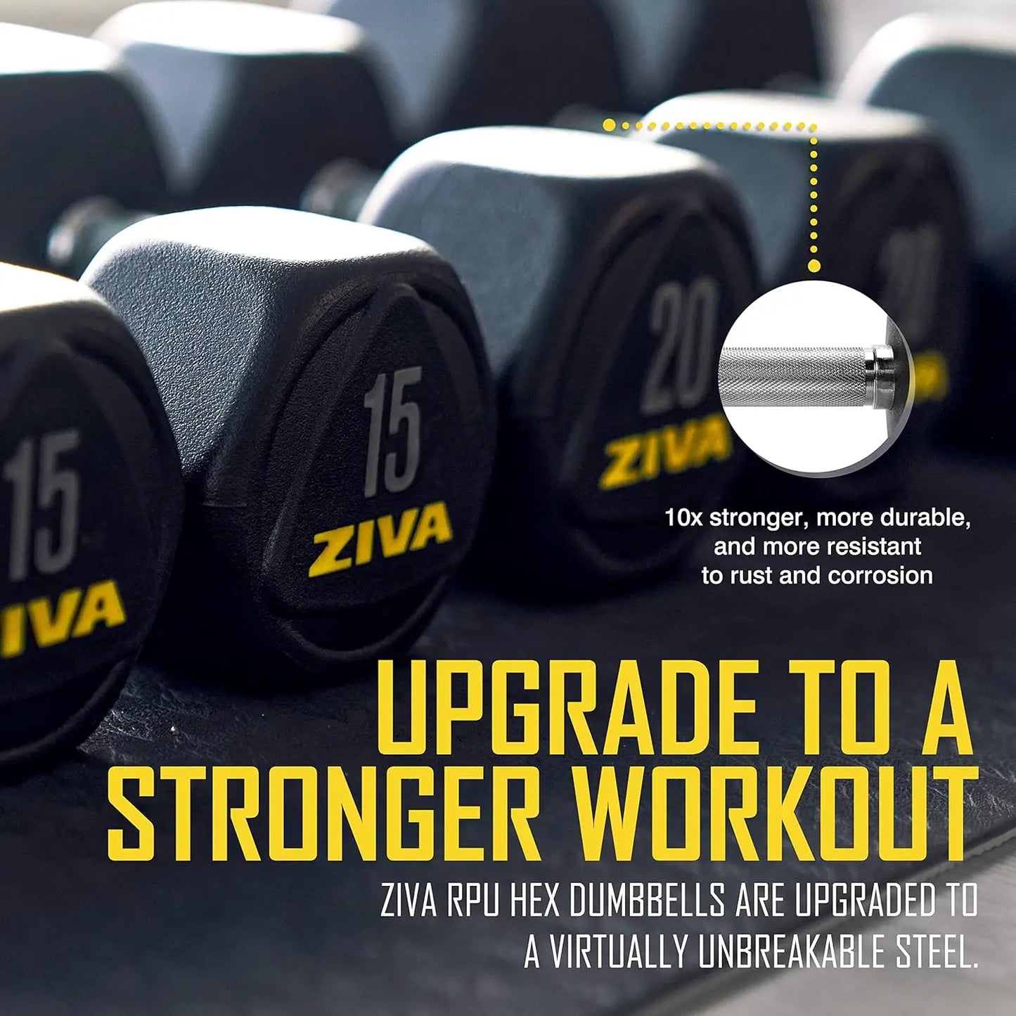 Strength Training at Home Gym - Commercial Grade Rubber Urethane Coated Steel Core Dumbbells, Sold in Pairs and Sets
