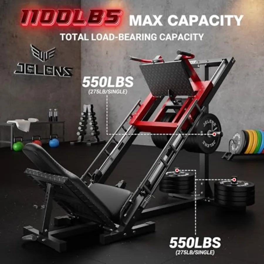 Leg Press Hack Squat Machine for Home Gym with Linear Bearing L11 Professional Adjustable Leg Exercise Machine Lower Body Worko
