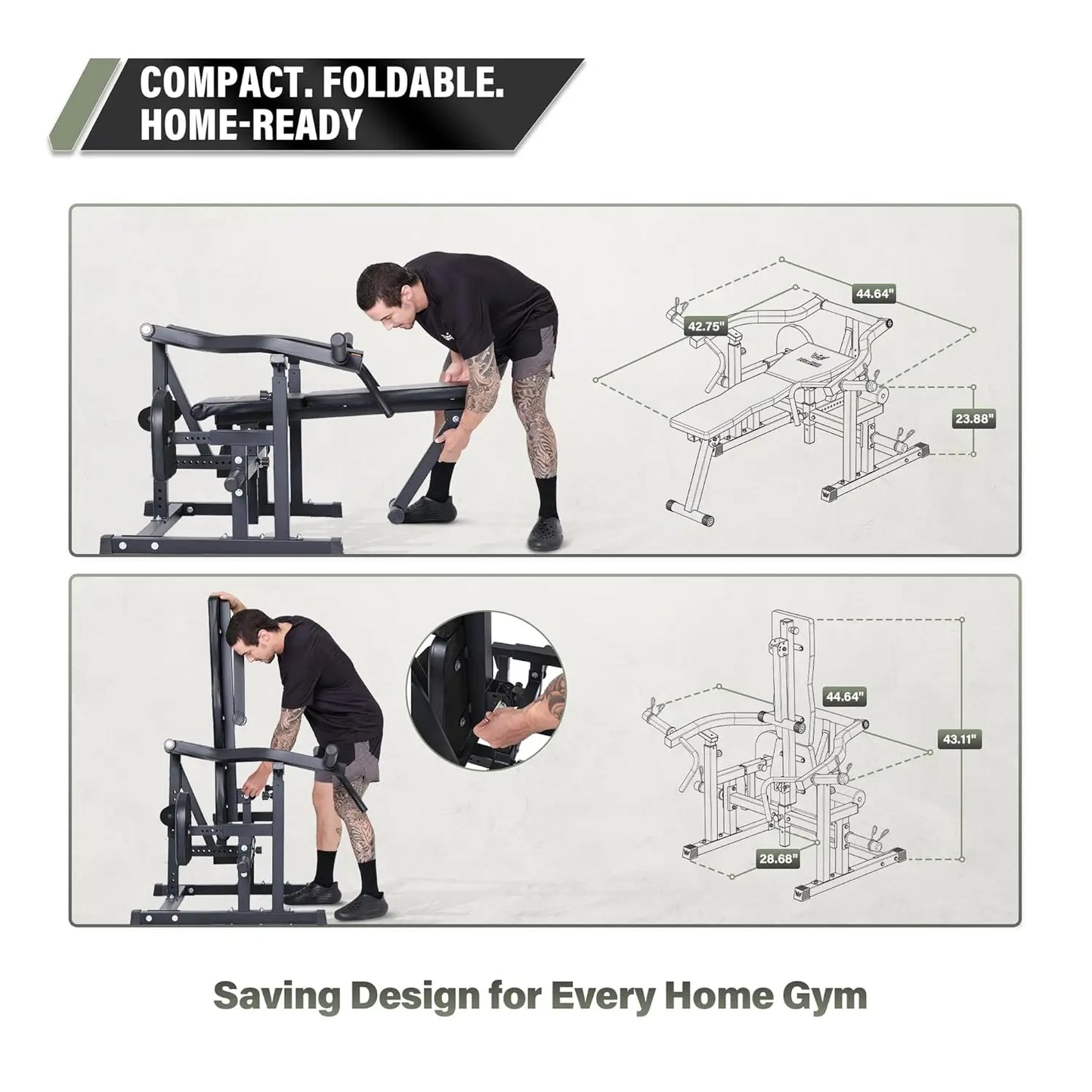 P1 Bench Press Rack with Independent Arms – Adjustable Flat & Incline Bench Press for Chest & AB Workouts , Customized