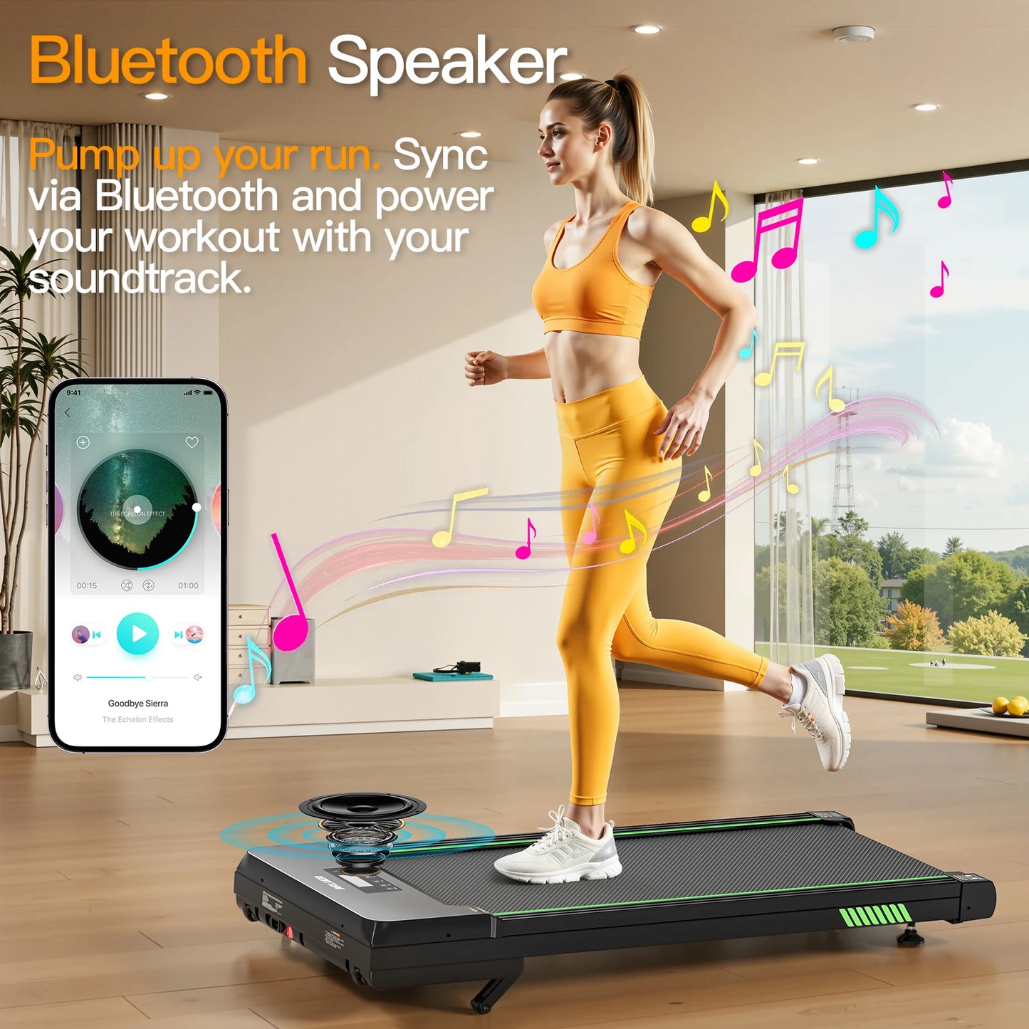 Akluer Walking Pad with 12% Auto Incline, 2.5HP Quiet Portable Treadmills with Smart App & Bluetooth Speaker for Home and Office