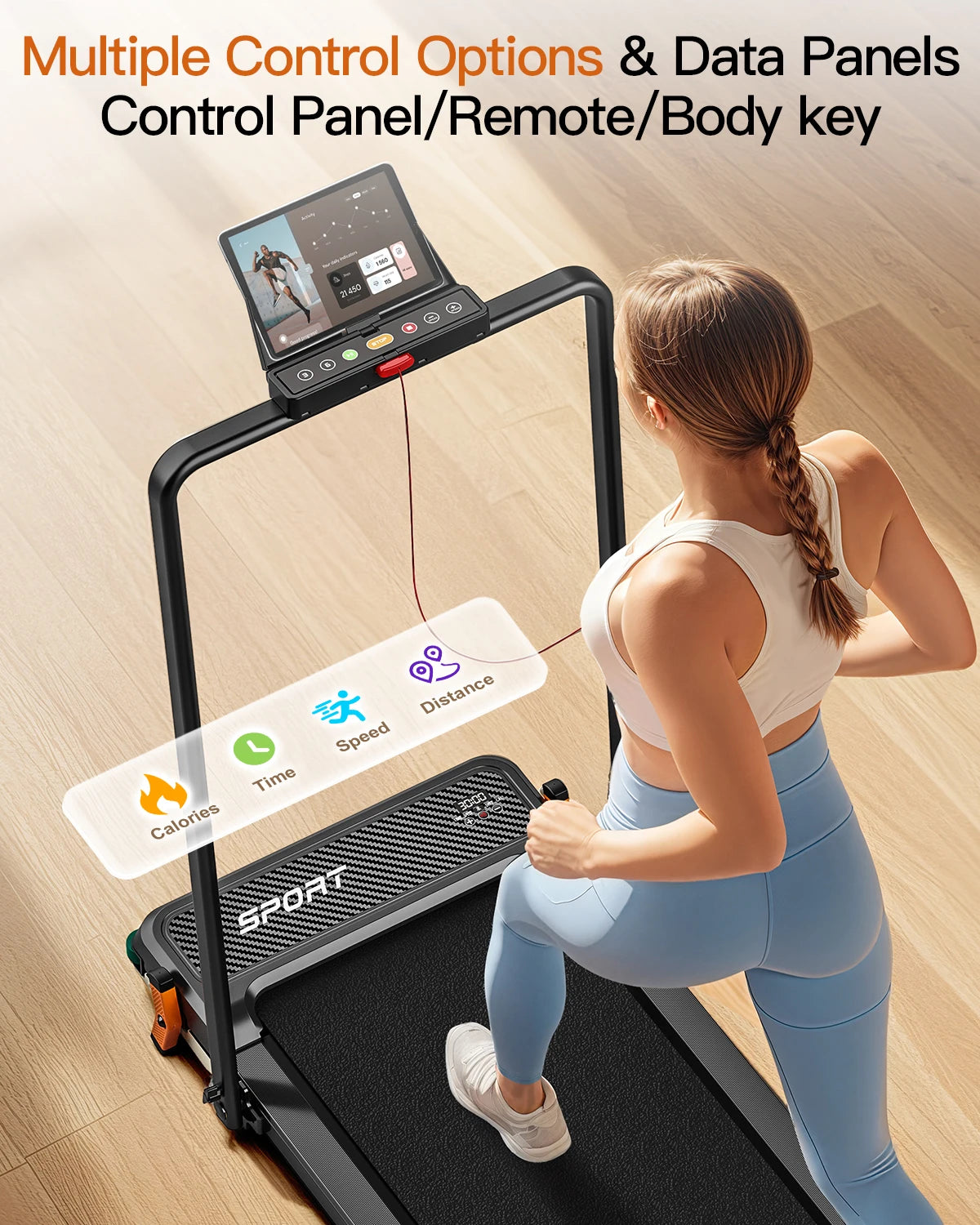 AKLUER Walking Pad Treadmill with Incline -2 in 1 Dual - Sided Under Desk Treadmill with Display Walking Machine for Home/Office