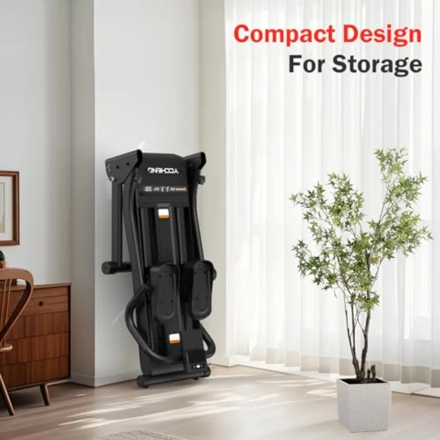 Magnetic Stair Stepper with 8-Level Adjustable Resistance and LED Screen for Home Gym Foldable Vertical Climber in Black with 3