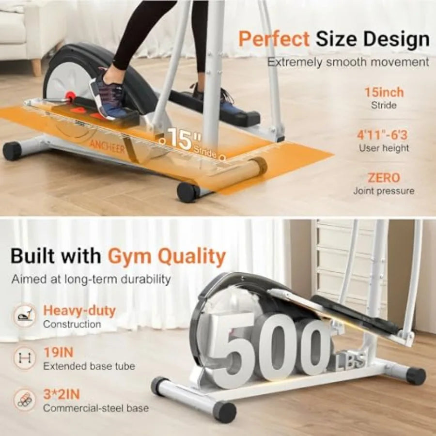 ANCHEER Elliptical Exercise Machine Elliptical Trainer for Home Gym Exercise Equipment 500Lbs Max Weight Ultra-Silent Elliptica