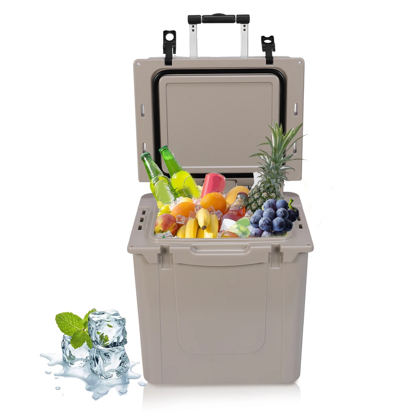 5L Insulated Wheeled Cooler with Retractable Handle Hard Cooler Outdoor Portable Cooler Box for The Beach Camping Picnics & More