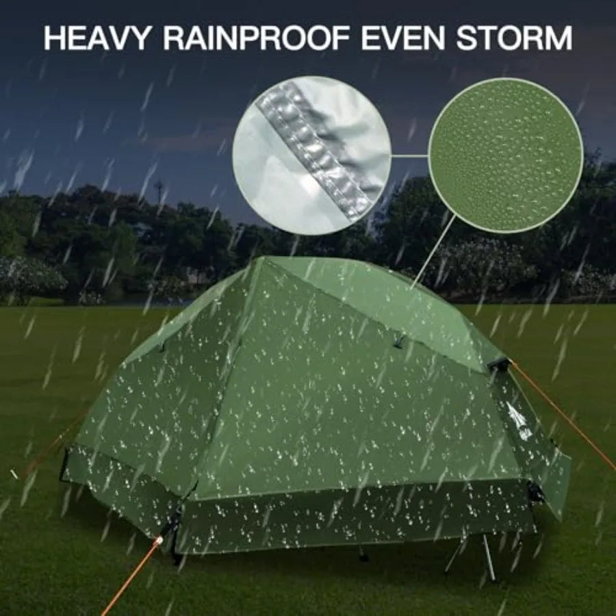 Camping Cot Tent with Sleeping Pad and Sleeping Bag Waterproof 1-Person Off-Ground Combo Cot Bed for Adults Portable Easy Set-u
